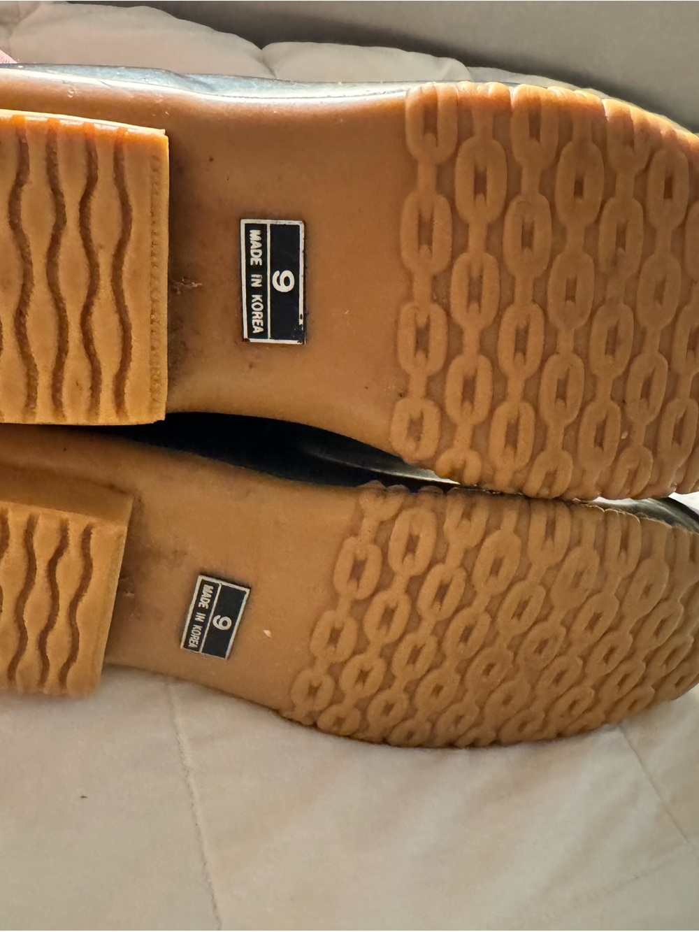 Vintage Land Rover Leather Duck Boots Size 9 Fleece Lined - Picture 13 of 13